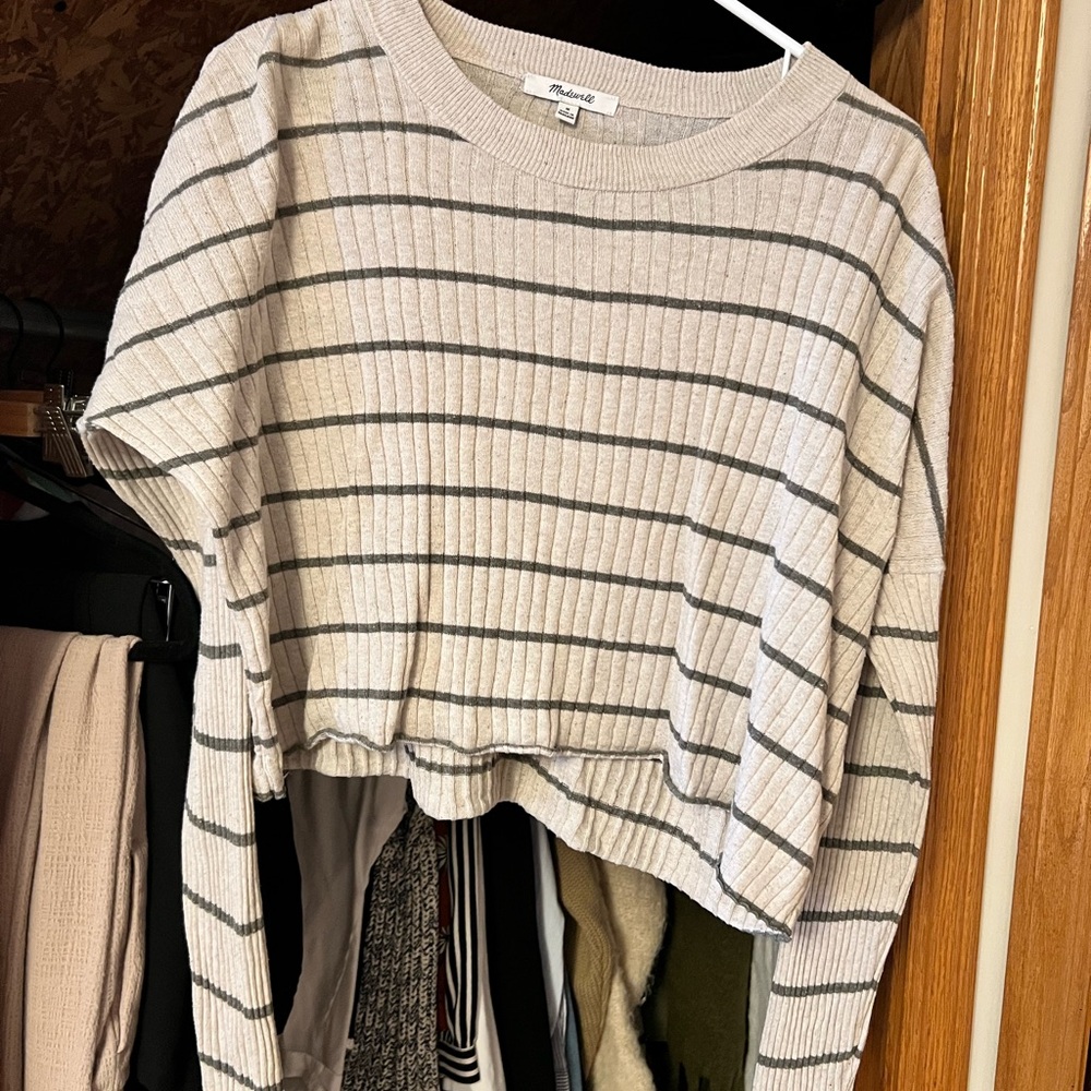 Striped Ribbed Long Sleev